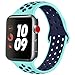 Produktbild ATUP kompatibel mit für Apple Watch Armband 38mm 40mm 42mm 44mm, Weiches Silikon Ersatzarmband Uhrenarmbänder kompatibel mit für der iWatch Serie 1/2/3/4 (10 Light Blue&Navy Blue, 38/40mm-S/M)
