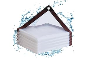 YILUFACAI Plandeka okryciowa – wodoszczelna – z oczkami 3 x 1 m przezroczysta – plandeka na balkon, ochrona przed wiatrem/piaskownicą, na zewnątrz, na meble ogrodowe, przezroczysta plandeka do klatki dla