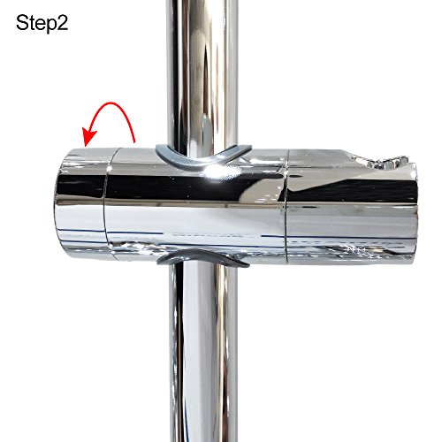 MINGOR Universal 21-25mm O.D. Verstellbare Handbrause Schienenkopf -Halterung Halter für Slide Bar Slider Clamp Badezimmer Ersatz, ABS verchromt - 5