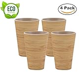 ✔ PRACTICOS ✔: El juego de 4 vasos ecológicos de fibra de bambú son apilables para ahorrar espacio en la cocina. Son fáciles de limpiar y aptos para lavavajillas. No afectan al sabor, aroma y consistencia de las bebidas. Certificado LFGB.
