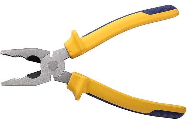 Tata Agrico 8 Inch (200 mm) Combination Plier with Anti-Rust Protection, Rubber TPR Cushion Grip ISO Certified Smooth Wire Cutting Tool for Gripping, Cutting, Twisting & Bending