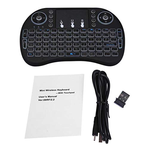Preisvergleich Produktbild 2.4Ghz 92 Keys Wireless Gaming-Tastatur mit Touchpad Bunte Hintergrundbeleuchtung, schwarz