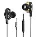 Produktbild Double Dynamic Kopfhörer, Kopfhörer mit Mikrofon Wired Dual Treiber dynamisch Ear Buds mit Bass HiFi Audio mit Stereo-Sport-Kopfhörer für Handy Apple Iphone Ipad Samsung Android Gaming