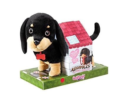 Animagic ANIMAGIC-31290.3176 Mon Teckel Rigolo Waggles-Marche, remue la Queue et aboie-Peluche Chien Interactive, 31290.3176, Multicolore