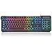 Price comparison product image DZH*AA Gaming Keyboard, Rainbow LED Backlit Wired Keyboard Wired Rainbow 104 Keys Ergonomic Gamer Keyboard for PC Laptop Computer (Black)
