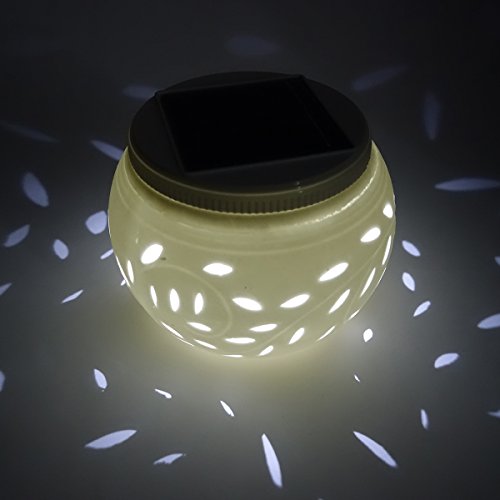 Xcellent Global Solarlichter verändernde LED Lampfe für den Garten, die Terrasse, Party, Outdoor und als Innendekoration, Nachtlampe, Kommt zusammen mit 4 extra LED Bernsteingelb Teelicht M-LD033 - 6