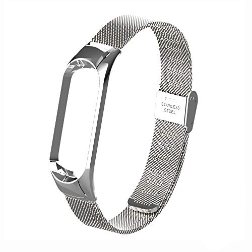 Chuanghongyuan Correa para Xiaomi Mi Band 4/Xiaomi Mi Band 3, Soporte de Doble Resorte de Metal Pulsera con Acero Inoxitable Ajustable Pulsera Repuesto Band para Xiaomi Mi Smart Band 4/3 {NoHost}