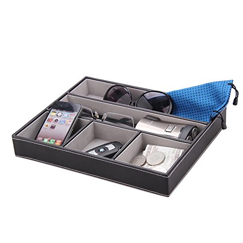 Preisvergleich Produktbild Herren Executive Aufbewahrungsbox mit grauem Samtfutter, quadratisch, Schwarz