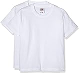  Fruit of the Loom 6103323 - Camiseta para niños, lot de 2, color Blanco, 5-6 años (116 cm)