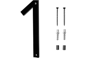 PACUM Numero Civico,6 pollici Numero Civico Segnale Acrilico civici Numero Numero civico Esterno Casa moderna Spazzolata numero Numero Casa Galleggiante，per Caselle Postali, Garage，Numero 1