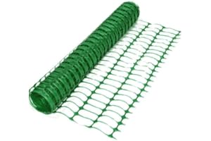 AS ADESIVI SICUREZZA Rete da Cantiere estrusa in HDPE a Maglia ovoidale Dotata di Bordi e Fascia Centrale antistrappo Verde (180 cm x 50 MT)