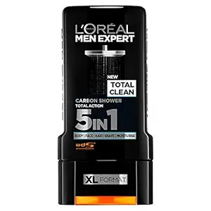 LOreal Paris Mens Expert Total Clean Carbon 5 In 1 Shower Gel (300 ml)