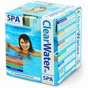 ClearWater Starterset, chemisch, halbe Größe, für Lay Z Spa, Home Spas und Whirlpools, inkl. Chlor-Granulat, pH Plus, pH Minus, Schaum-Entferner und Teststreifen, Lay Z Spa-Behandlung und Chemikalien für Wasserreinigung