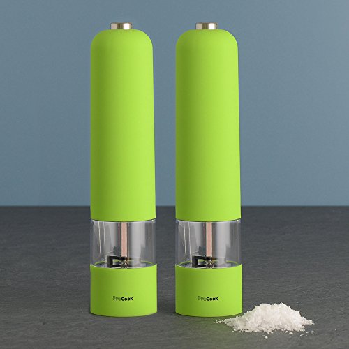 ProCook Soft Touch elektrische Salz- und Pfeffermühle Set, grün - 2