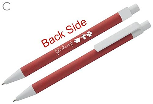 Roter Glücksstift/Kugelschreiber mit blauer Schriftfarbe von Ringelsuse - 2