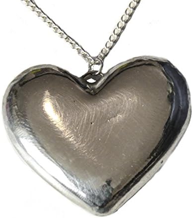 Solid High Tin Pewter Heart Pendant. Hand Made in Cornwall. Ideal 10th Wedding Aniversary Gift