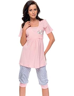 dn nightwear Damen Schlafanzug / Pyjama für Schwangerschaft und Stillzeit PCB.5006
