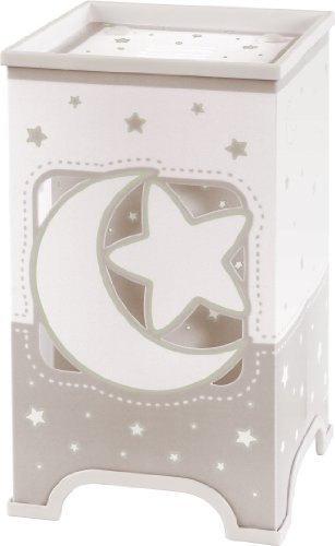 Dalber 63230E Mond und Sterne Tischlampe, Plastik, grau, 12.5 x 12.5 x 21.5 cm
