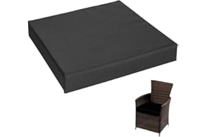 UYEOCO Cuscini per Sedia da Cucina in Pelle PU 30cm/36cm/40cm/50cm/60cm Cuscini di Seduta da Pranzo Sfoderabili Quadrato per Sedie, Cucina, Ufficio, Giardino, Terrazza, Interno, Esterno(Black,45x45x5cm)