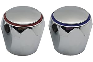 Luxylei Bouton de poignée de robinet 2 pièces remplacement universel interrupteur de robinet chaud et froid cuisine salle de bain lavabo évier composants accessoires