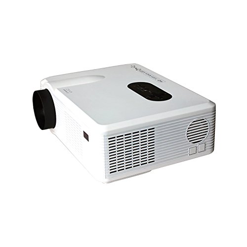 Mileagea HD Projector Full Color Single LCD Panel LED Technology 720P 3000 Lumens Analog TV Multimedia Beamer Home Projector for Cinema Tablet Movie