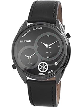 Raptor Herren Armbanduhr mit zweiter Zeitzone und Lederband - 297971200060, Farbe2