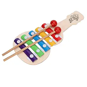 ADA Handicraft Gitar Xylophone for Kids, Wooden Xylophone Toy with 5 Knocks Child Safe Mallets for Educational & Preschool Learning Music Enlightenment - Musical Instruments