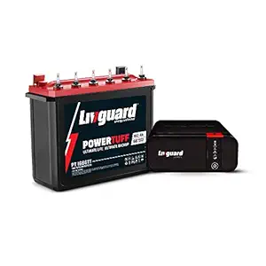 Livguard Inverter and Battery Combo with Maximum Warranty & Extra Backup, Inverter with Smart Artificial Intelligence (LGS900PV 800VA Sinewave Inverter, PT 1666TT 160Ah Tall Tubular Battery)