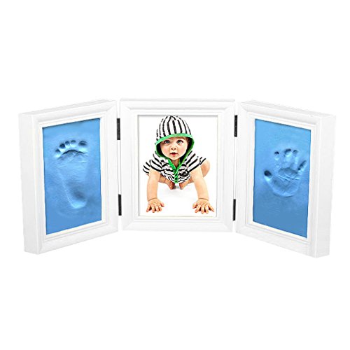 Photo Frames,Double Print Frame Classic Toddler Infant Baby Hand and Foot Print Photo Frame Kit Picture Frames baby Boy/Girl Handprint or Footprint Frame Keepsake Gifts