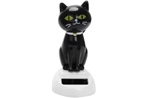 ZGLUZP Black Solar Cat Doll Dancing Cat Figure Car Ornament,Dancing Ornament Solar Powered Car Dashboard Interior Decoration Desktop Decor Gift Window Party Car Desk Home,Home Décor Accents