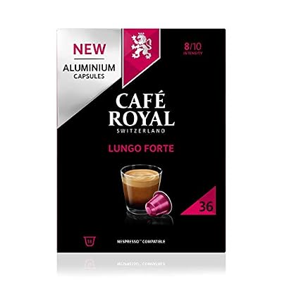 Cafe Royal Café Royal Lungo Forte 36 Capsules en Aluminium Compatibles avec le Système Nespresso*; Intensité: 8/10