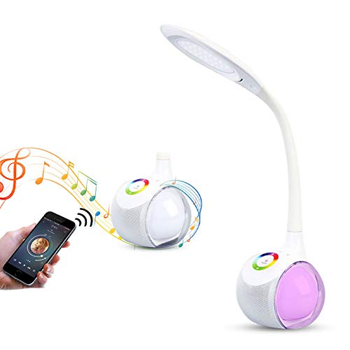 Preisvergleich Produktbild LED Schreibtischlampe dimmbar, einstellbare Schwanenhals Tischlampe, Kinder Bedside Lamo mit bunten Licht und 3 Helligkeitsstufen