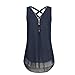 Produktbild Damen Sommer Elegante Solide Reißverschluss Bandage Tank Crop Tops Vest Tanktops Weste Cami DOLDOA Beiläufig Mode Ärmellos Oberteile T-Shirt Geburtstags Geschenk Valentinstag Geschenk (EU:48, Blau)