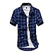 Produktbild SANFASHION Herren Gitter Hemden Kent-Kragen Kurzarm Tops Hochwertige Button Down Freizeitshirt