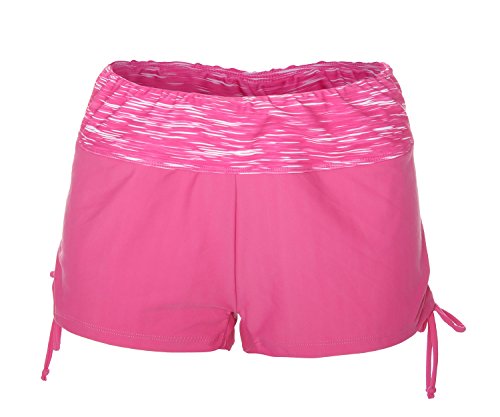 ReliBeauty Damen Geblümt Muster Taille Kurze Boyshorts Schwimmhose Verstellbare Kordel Bände Badeshorts
