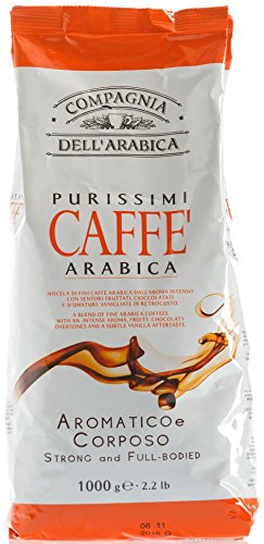 Compagnia Dell'Arabica Espressokaffee Arabica ganze Bohnen 100% Arabica bester Qualität, 1er Pack (1 x 1 kg)