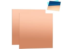 NAROSEBE 2 Stück Kupferplatten, Kupferplatte 1mm Dick, Reines Kupferblech Messingblech für Metallhandwerk, Schmuckherstellung, Leiterplattendruck (100 mm x 100 mm x 1mm)