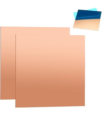 Plaque Cuivre 15x15cm - Feuille Cuivre Pur 0.8mm Pour Bricolage, Bijoux Et Réparations