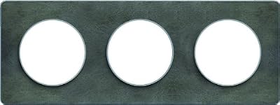 Schneider Electric SC5S53C806V Plaque 3 postes Odace Touch Ardoise Liseré alu