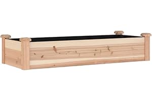 vidaXL Jardinera arriate con forro madera maciza abeto 120x45x25 cm