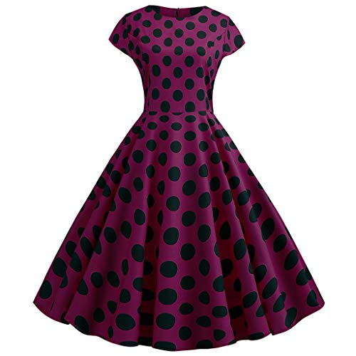 Robe Cocktail a Pois - OSYARD Audrey Hepburn Robe Vintage rétro 1950's de soirée Cocktail Année 50 Rockabilly