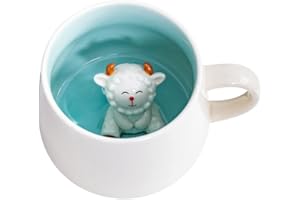Biigming Tasse Mouton 3D Tasse Aniaml en Céramique 350 ml Mug Humour Faite à la Main comme Cadeaux pour Noël, Anniversaire, Femmes, Enfants(Mouton)
