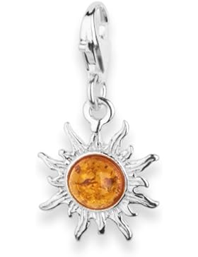 InCollections Damen-Charm-Anhänger Sonne 925 Sterlingsilber Bernstein 0020200010890