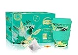 Lipton Idée Cadeau Coffret de Noël avec Mug en Bambou Réutilisable, Assortiment de 6 Thés Noirs Biologiques et Thés Verts Biologiques Aromatisés, Certifié AB Agriculture Biologique 48 Sachets