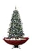 Produktbild Schneiender Weihnachtsbaum 170 cm Schneefall Tannenbaum künstlicher Schnee (Rot)