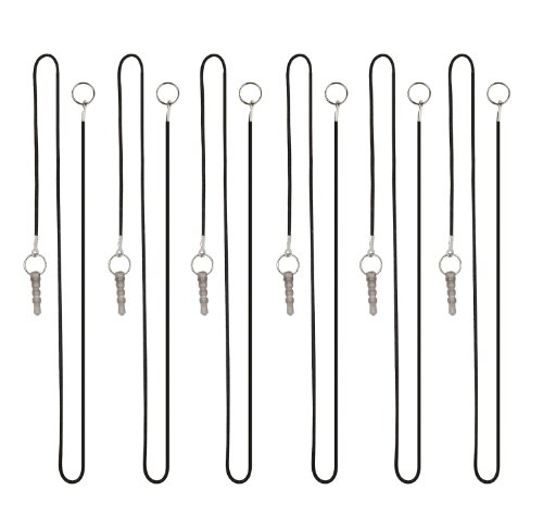 The Friendly Swede 6 Stück Hybrid Touchscreen-Eingabestift Stylus mit Mikrofaserspitze [11,5 cm] + 6 x 38 cm lange Schnüre + 1 x Reinigungstuch (Schwarz Silber Weiß) - 3