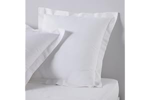 Today Essential - Lot de 2 Taies d'oreillers 63X63 cm 100% Coton Uni, Craie