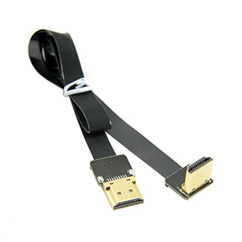 CY 50 cm FPV HDMI Typ A Stecker auf 90 Grad nach unten abgewinkelt HDMI Stecker HDTV FPC flach Kabel für Multicopter Aerial Photography