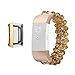 Produktbild Für Fitbit Charge 3 TPU Displayschutzfolie + Uhrenarmband + Perlen Schmuck Uhrenarmband, bloatboy Mode Armband Ersatzarmband (Gold)
