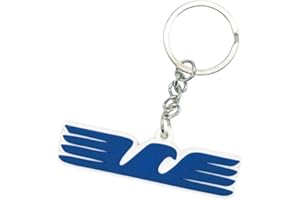 Shop and Solve Portachiavi Aquila con forma Aquila Stilizzata in gomma bianca e blu super rifinito luxury da 6CM idea regalo per tifosi della Lazio idea regalo